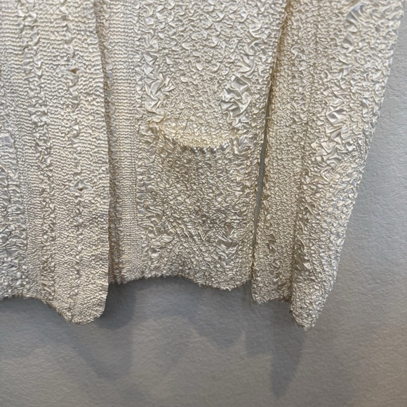 Rhonda Stark Textured Jacket Blazer Womens Size Small Button Career Cream - Picture 3 of 8